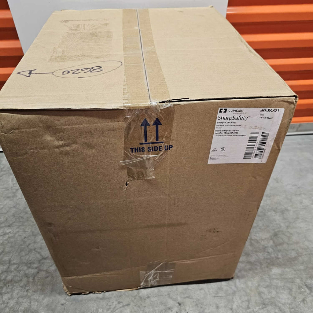 89671 Covidien Multi-Purpose Sharps Containers Horizontal-Drop Opening Lid 2Gal