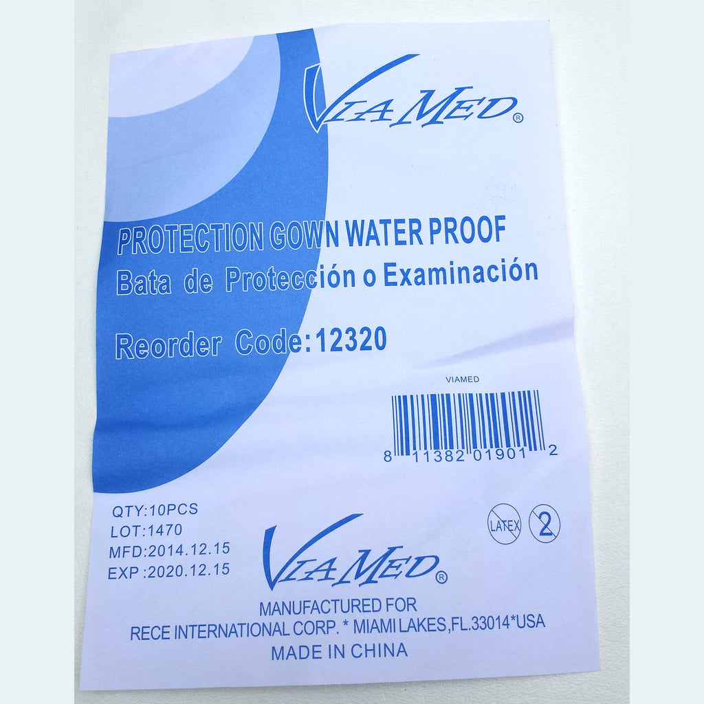 10 Coated Waterproof Disposable Non-woven Exam Gown With Sleeves Blue (10)