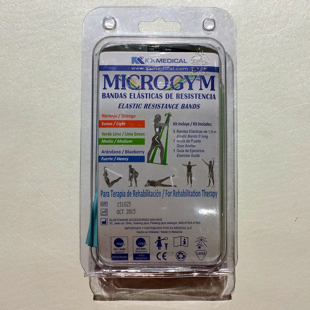 MICROGYM Elastic Fitness Resistance Bands Exercise 5 'long - 3 band 5 Feet Long