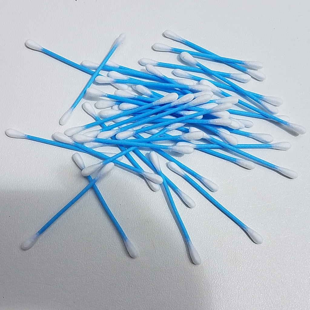 400 Cotton Swabs Double Q Tip 3” - Plastic White, Yellow, Pink, Blue 100 each