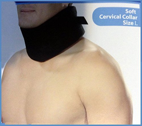 Adjustable Soft Cervical Collar (Neck Brace), Foam, Black Model - Size L