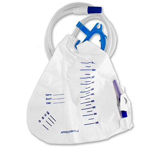 3 Pieces Disposable Urine Urinary Drainage Collection Bag 2000 Cc With Antireflux Valve