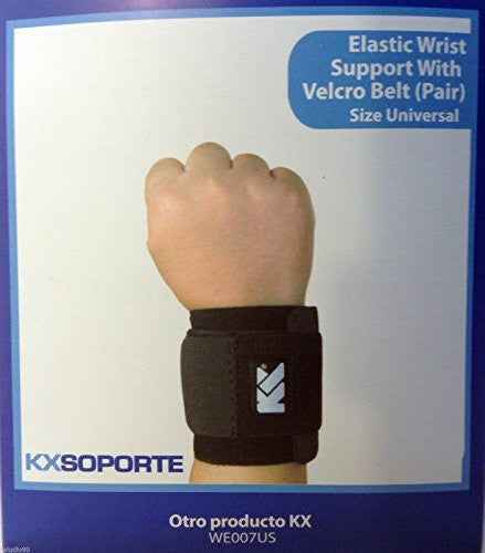 2 Pieces Wristband Wrist Support Brace Black Velcro Wrap Elastic Band Strap Pair