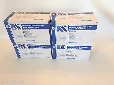 1000 Surgical Medical Face Mask Tie On High Filtration Cap Blue Color 3 Ply NEW