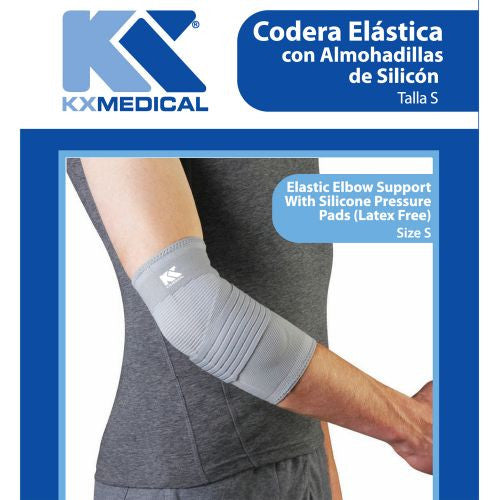 Elastic Sleeve Elbow Brace Compression Support With Silicone (S) -Black