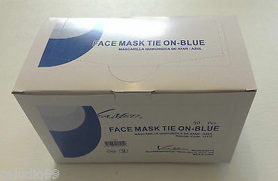 1000 Surgical Medical Face Mask Tie On High Filtration Cap Blue Color 3 Ply NEW