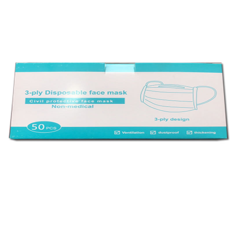 50Pcs Disposable Filter Mask 3 Ply Earloop Face Masks