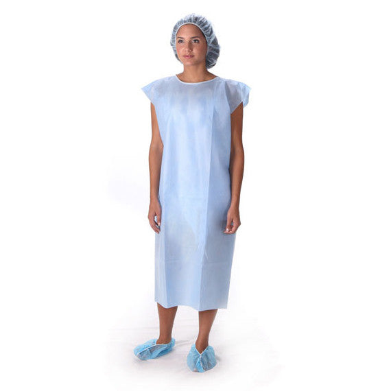 25 Patient Kit Gown Includes 1 Gown Without Sleeves 1 Nurse Cap & 2 Shoe Covers (25)