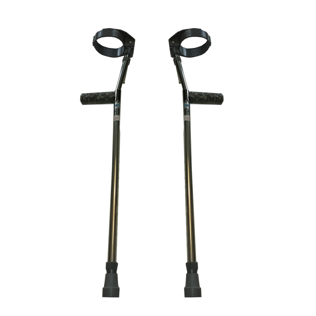 Adjustable Forearm Crutches Size M (Pair) - Black