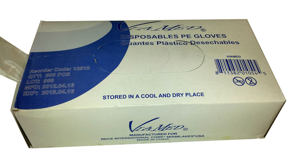 500 Disposable PE Gloves Polyethylene BPA Free Clear Plastic Food Safety Medium