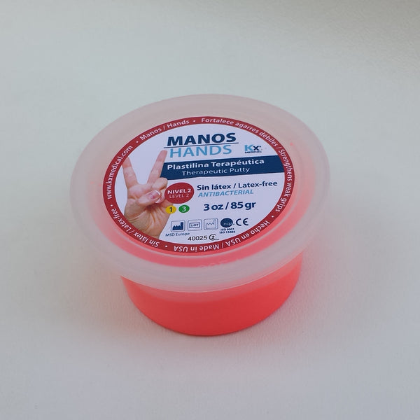 Hands Therapy Putty Antibacterial, 3oz Strenght Hands Grip NEW, Level 2 Red