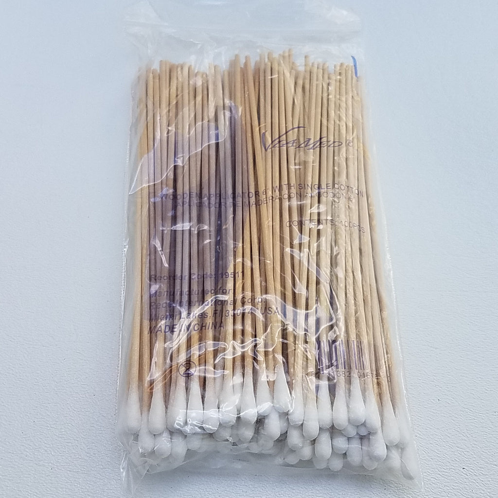 500 Cotton Swabs Applicator w/ Long Wood Handle Q-tip  6" Non Sterile 5 100/bag