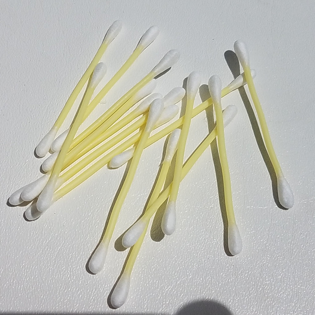 Cotton Swabs Double Q Tip 3” Plastic Pink Blue Yellow White 500 each Total 2000