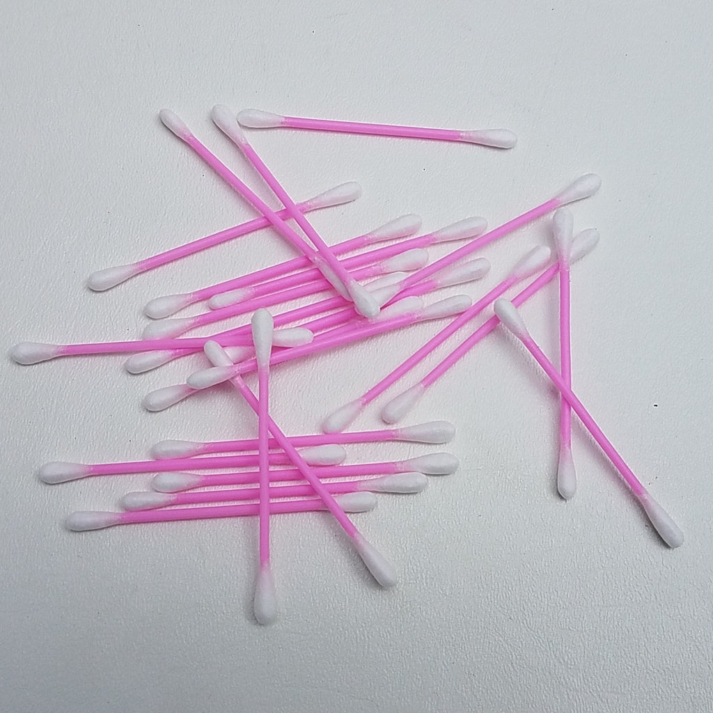 19510 Cotton Swabs Double Q Tip 3” - Plastic - White - Pink - Yellow - Blue Colors (500)
