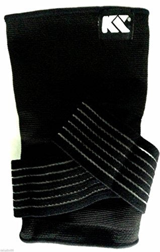 Elastic Sleeve Elbow Brace Compression Support With Silicone (M) -Black