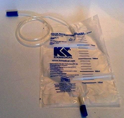Disposable Urinal Drainage Bag 2000 ml Sterile Latex Free Unisex - 10 units