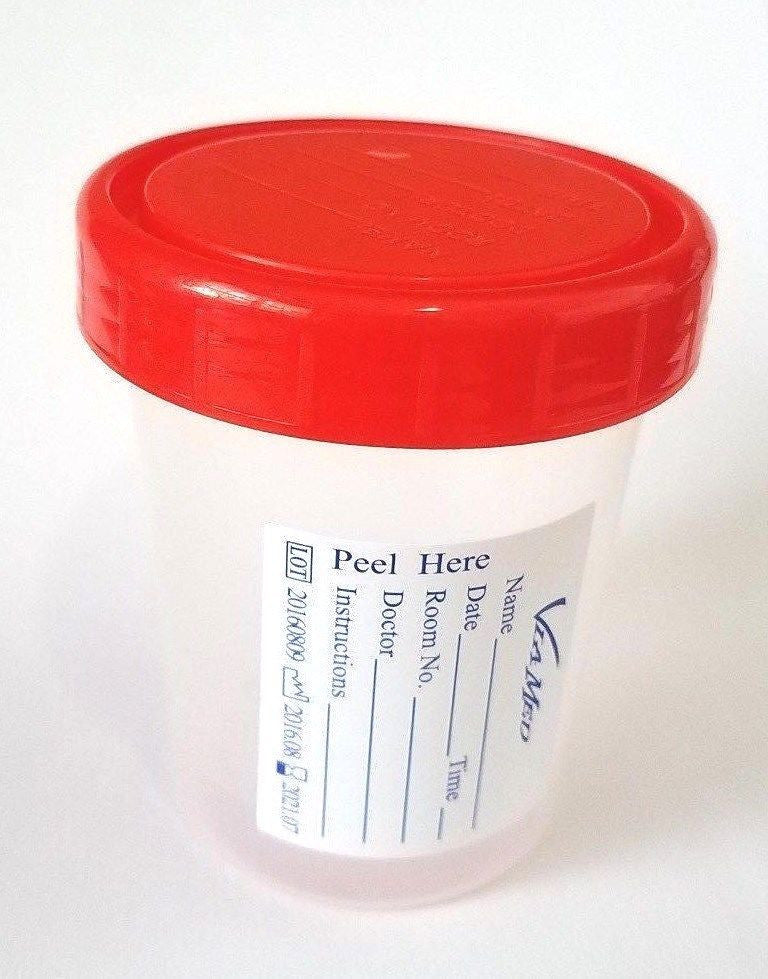 Urine Collection Container Sterile Sample Specimen Bottle Cup 120 ML, 12 Pcs NEW