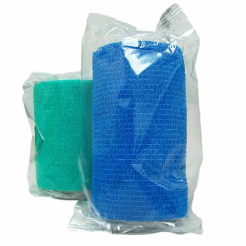 Self-Adhesive Elastic First Aid Medical Health Care Treatment Bandage  Blue 5cm x 4.5ml - 24 Un.