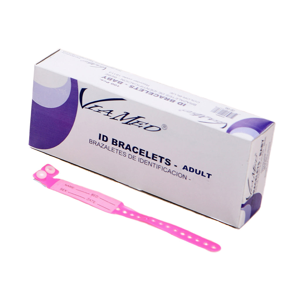 ID Bracelet Pink Hospital Medical Resort Adult Write On Disposable 100 Pcs NEW