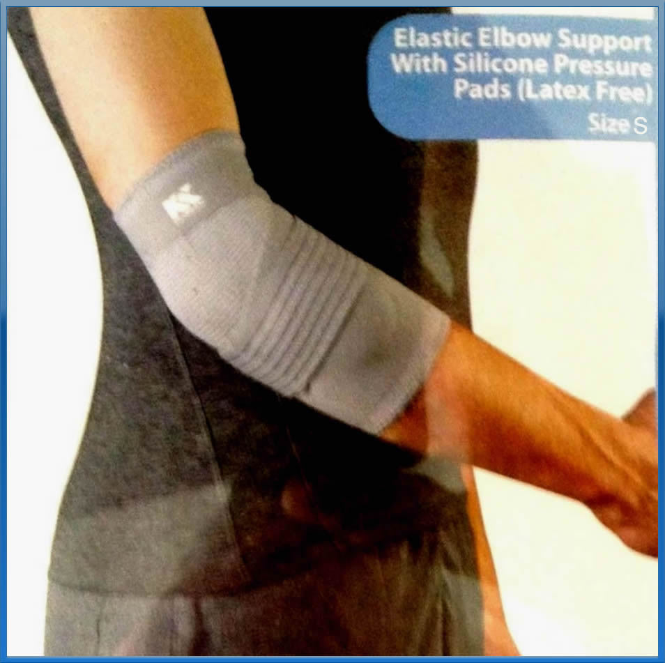Elastic Sleeve Elbow Brace Compression Support With Silicone (S) -Black
