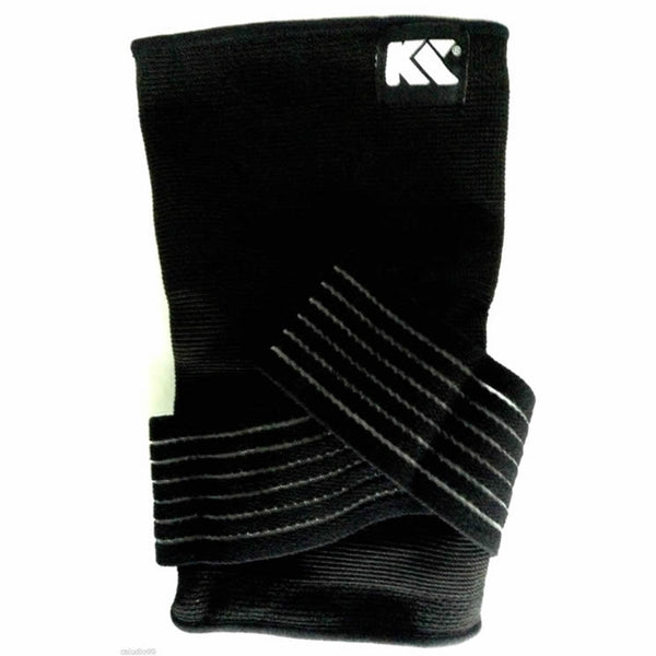 Elastic Sleeve Elbow Brace Compression Support With Silicone (M) -Black